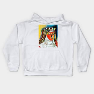 Hildegard of Bingen Abstract Portrait | Hildegard of Bingen Artwork 3 Kids Hoodie